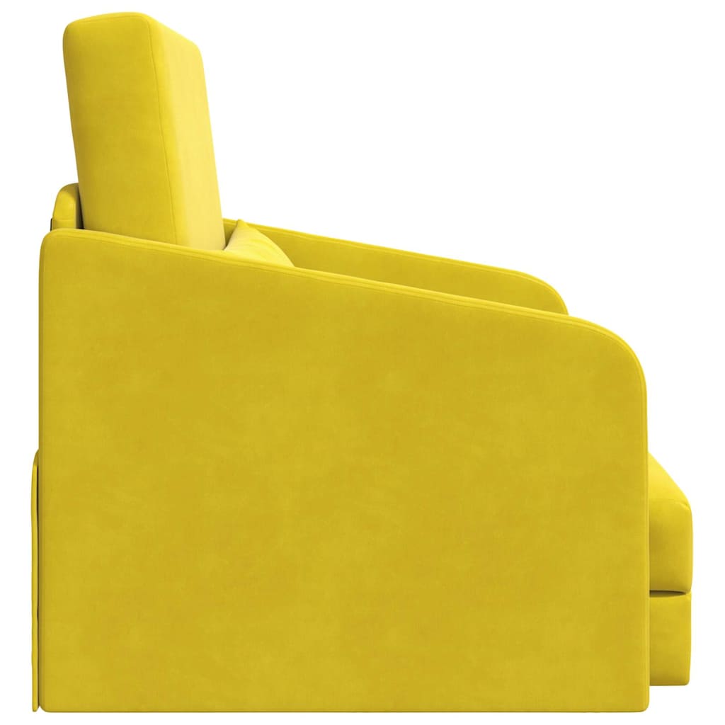 Sofa Bed Yellow 65 x 80 x 83 cm Velvet